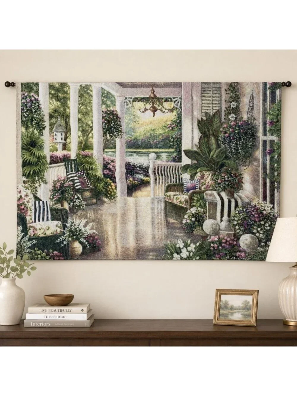 Sunday Afternoon II on The Porch Grande Tapestry Wall Hanging ~ Art Betsy Brown